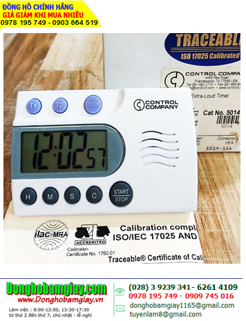 Traceable 5014 _Đồng hồ đếm lùi đếm tiến 100 GIỜ 5014 Extra-Extra-Loud Traceable® Timer _Đã được hiệu chuẩn tại Mỹ (USA)